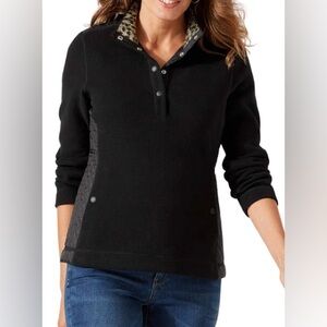 Tommy Bahama Aruba Black Quilted Half Snap Pullover Jacket Size XL